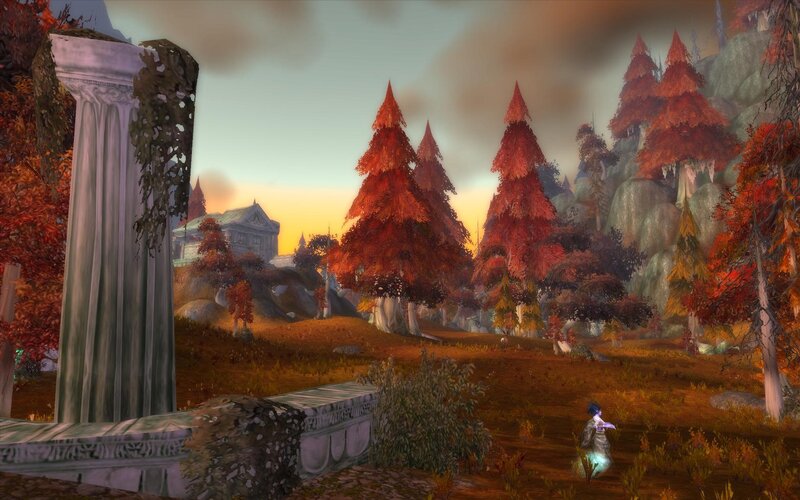 Autumn landscape with ruins