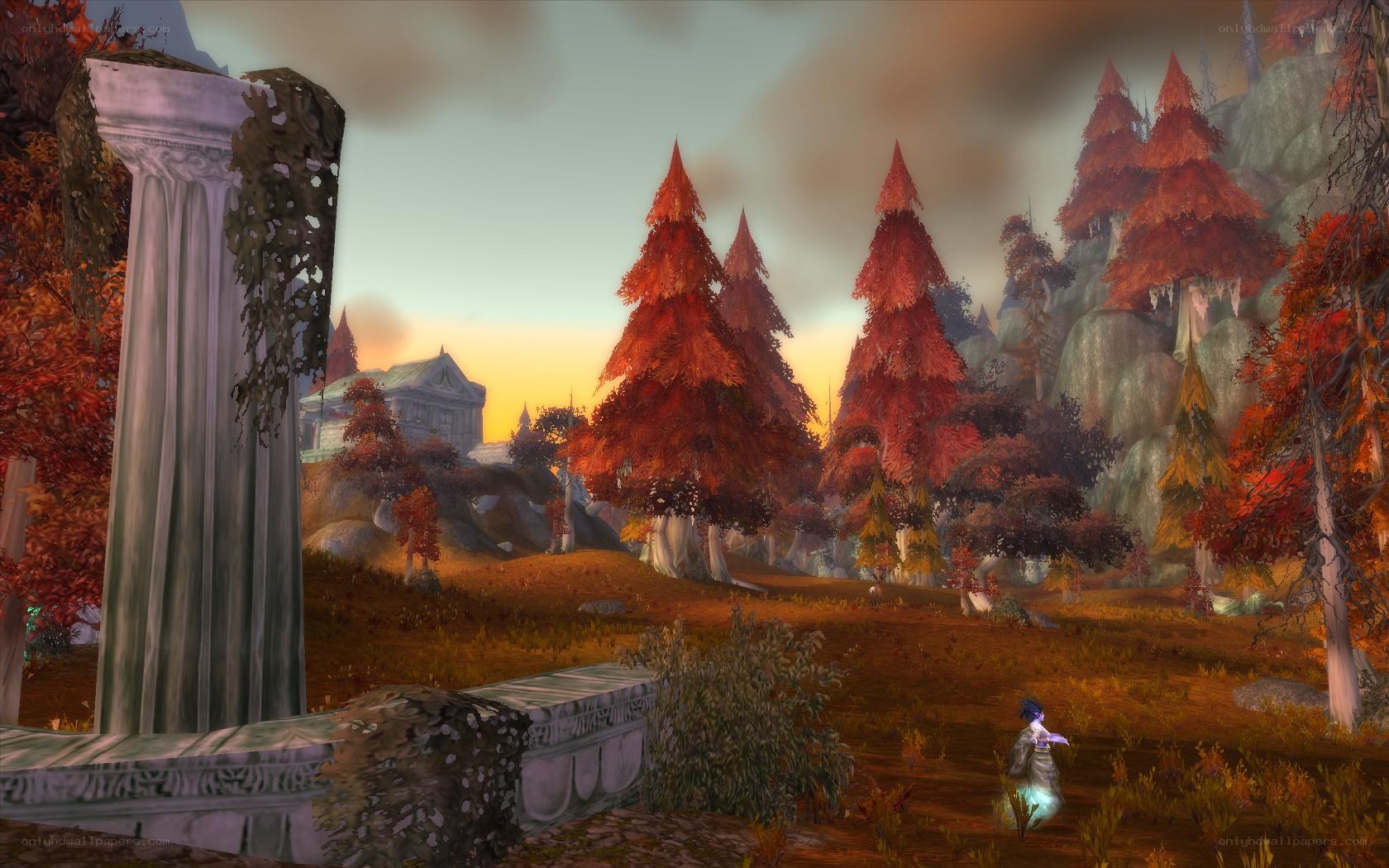 Autumn landscape with ruins