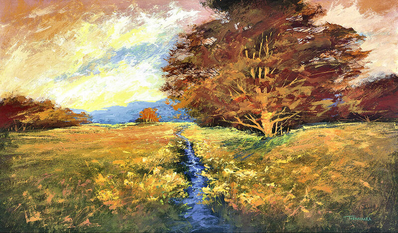 Autumn Landscape with Stream — Yellow
