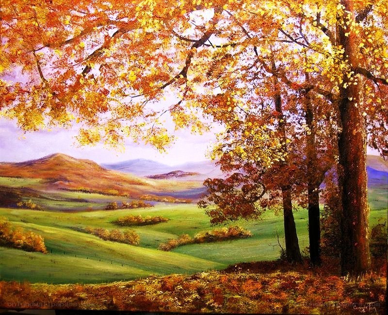 Autumn landscape with trees
