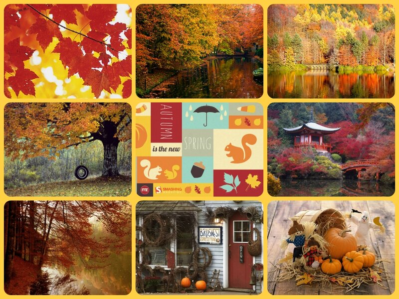 Autumn Leaf Collage — Red