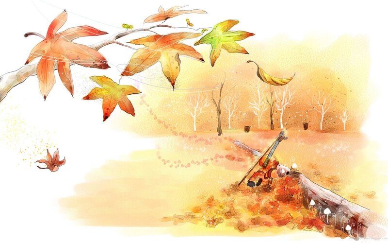 Autumn leaf fall