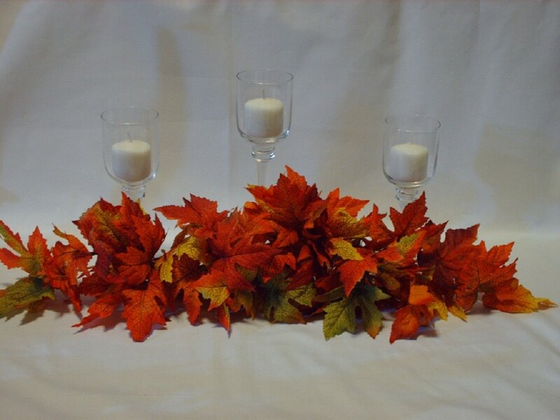 Autumn Leaf Garland with Candles