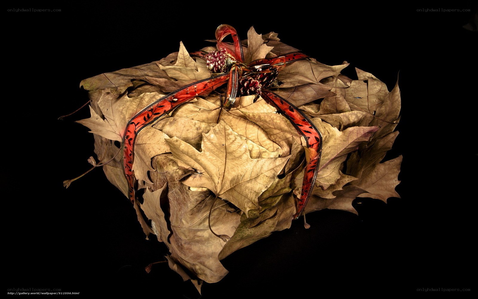 Autumn leaf gift box