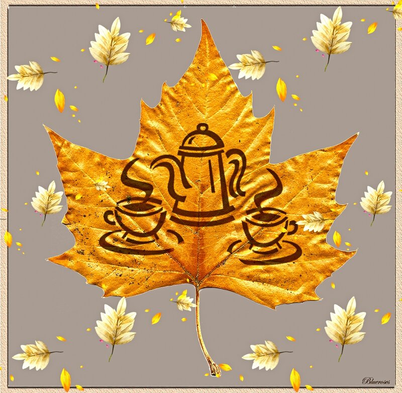 Autumn Leaf with Tea Set