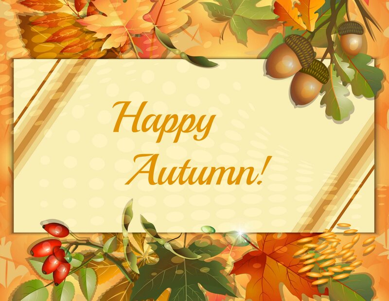 Autumn Leaves and Acorns — Orange, Festive