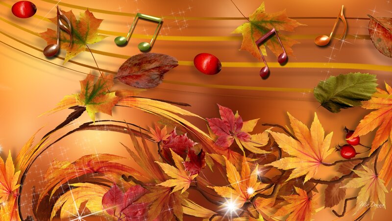 Autumn Leaves and Berries — Orange