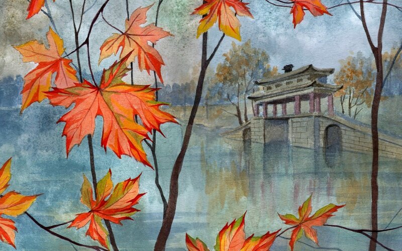 Autumn Leaves and Bridge