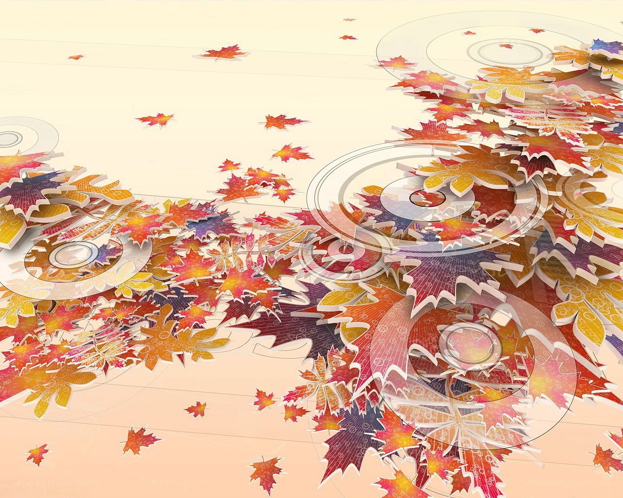 autumn leaves and cds