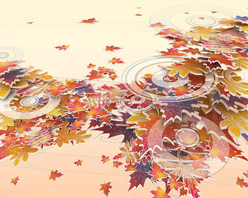 Autumn Leaves and CDs — Red