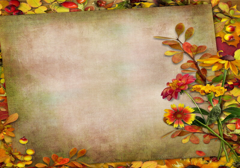 Autumn Leaves and Flowers — Orange, Calm