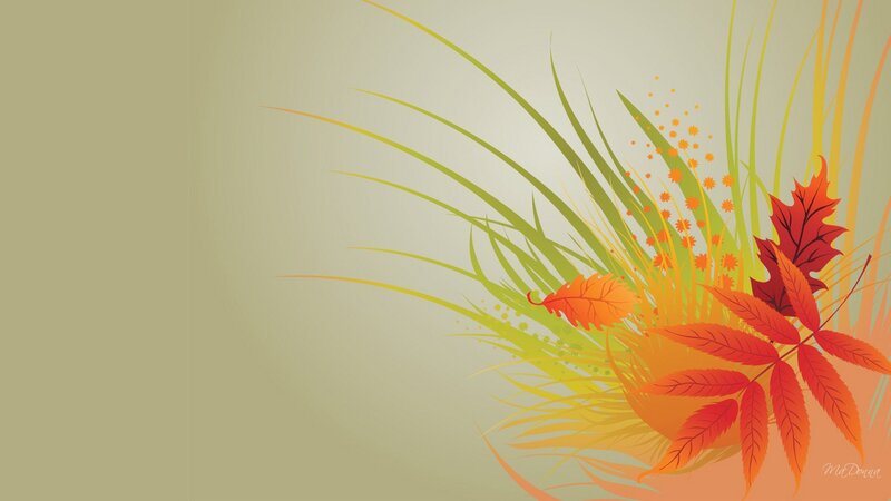 Autumn Leaves and Grass — Orange