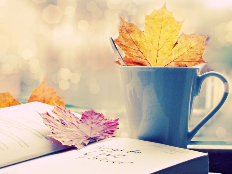 Autumn Leaves and Mug — Blue