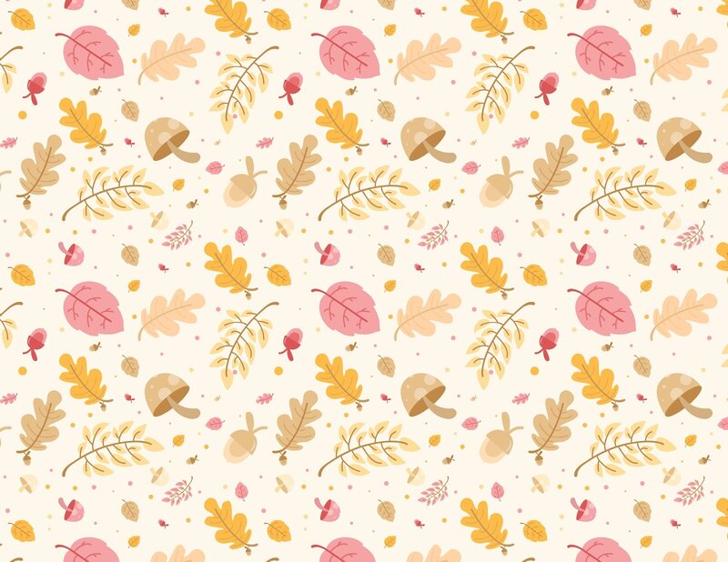 Autumn Leaves and Mushrooms — Yellow
