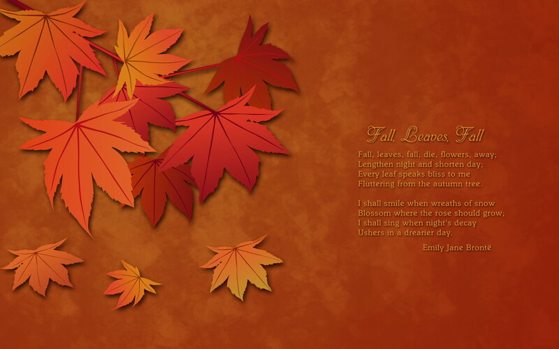 Autumn Leaves and Poem — Orange