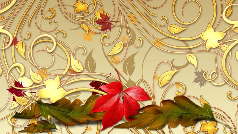 Autumn Leaves and Vines — Gold