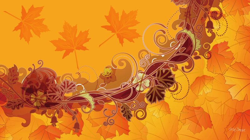 Autumn Leaves and Vines — Orange