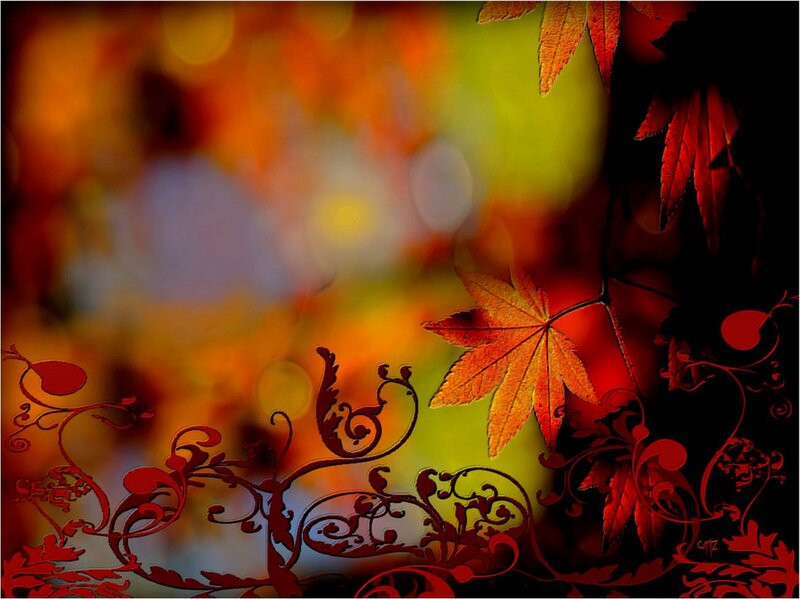 Autumn Leaves and Vines — Red