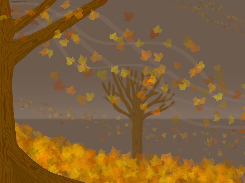 Autumn Leaves Falling — Brown, Calm
