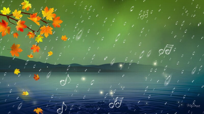 Autumn Leaves Falling — Green
