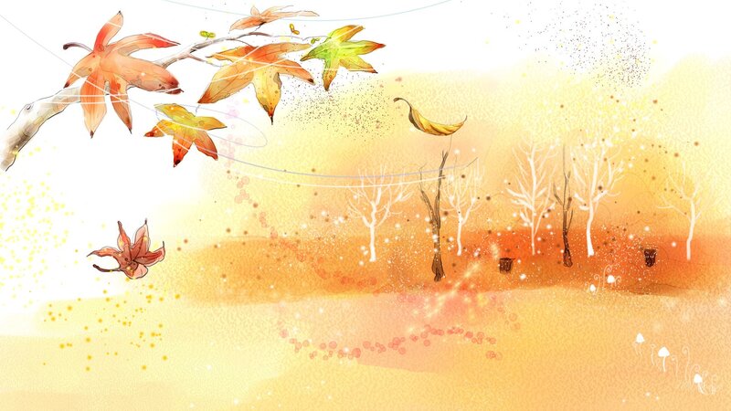 Autumn Leaves Falling — Orange