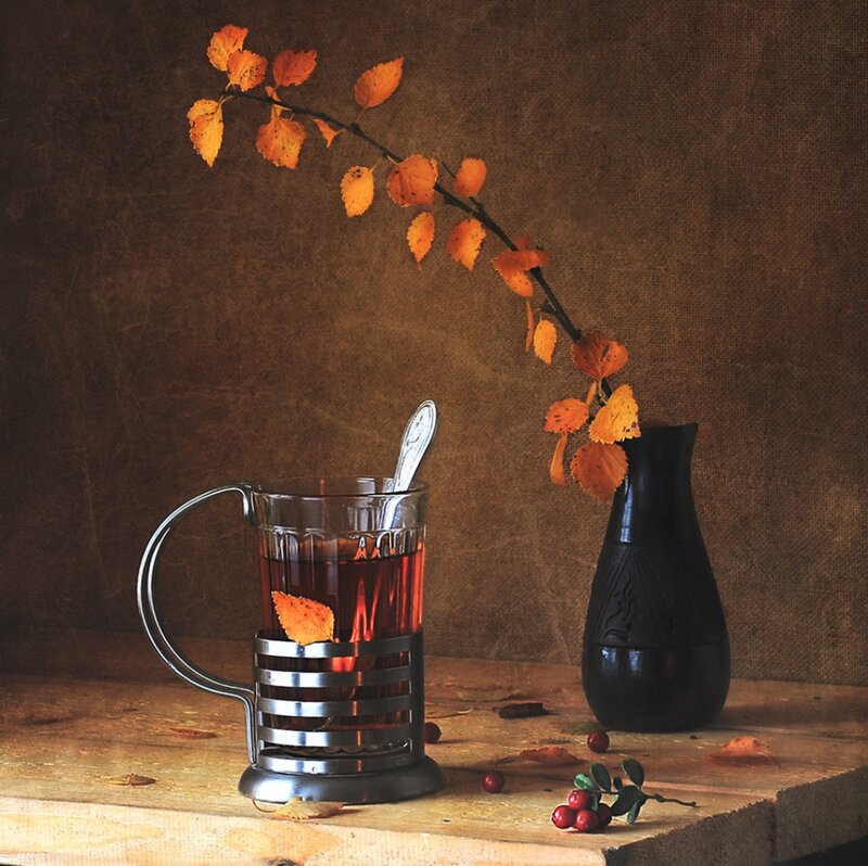 Autumn Leaves in a Vase — Brown