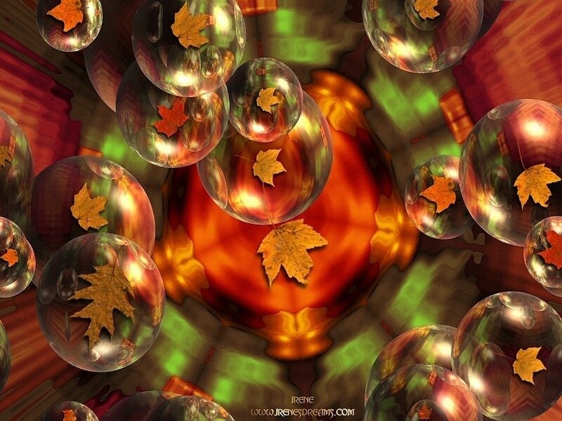 Autumn Leaves in Bubbles