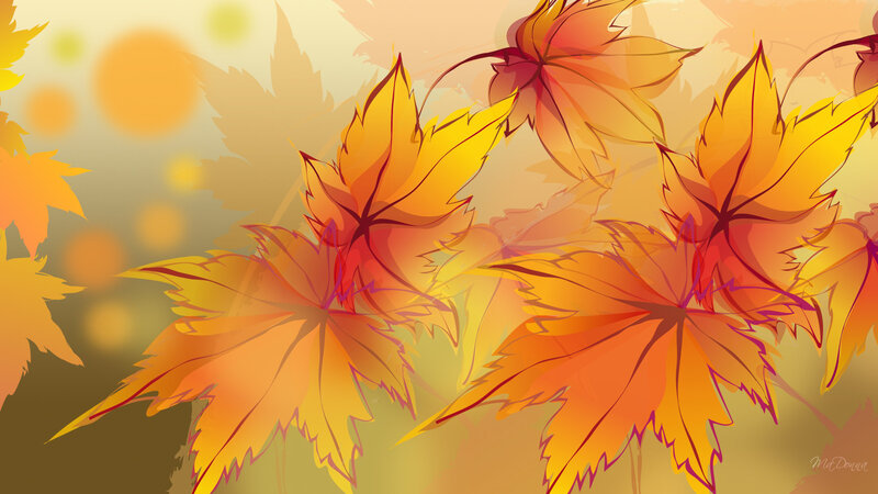 Autumn Leaves in Motion — Orange