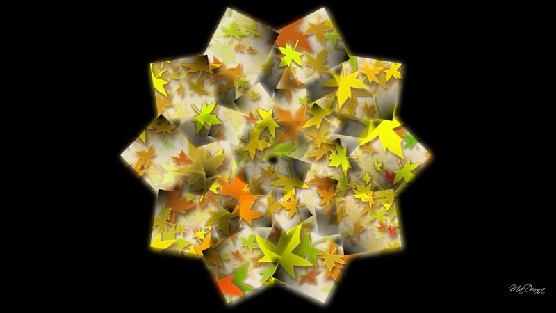 Autumn Leaves in Star Shape