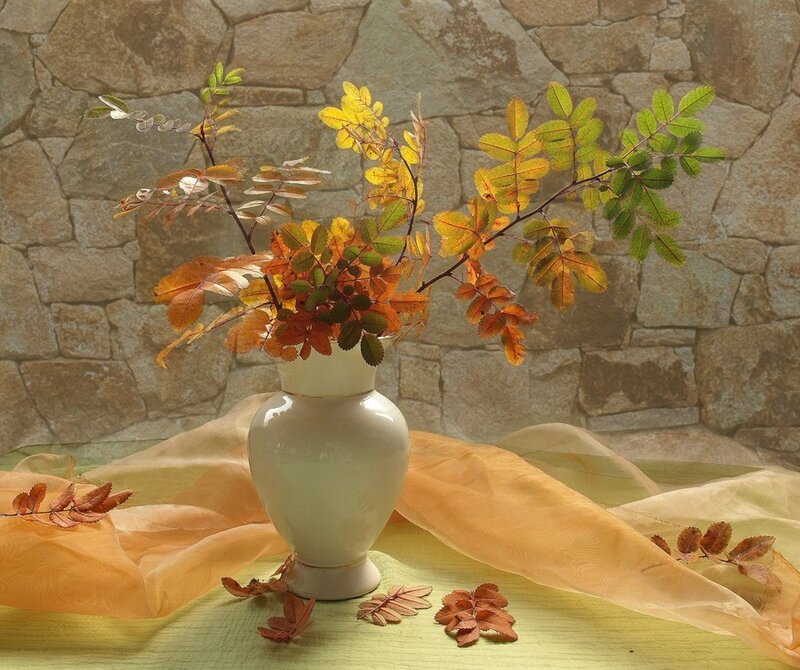 Autumn Leaves in Vase