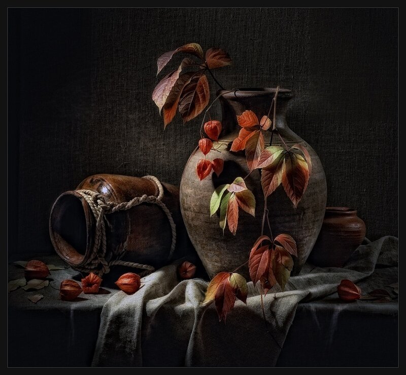 Autumn Leaves in Vases