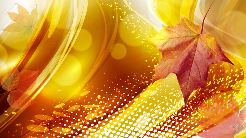 Autumn Leaves on Abstract Background