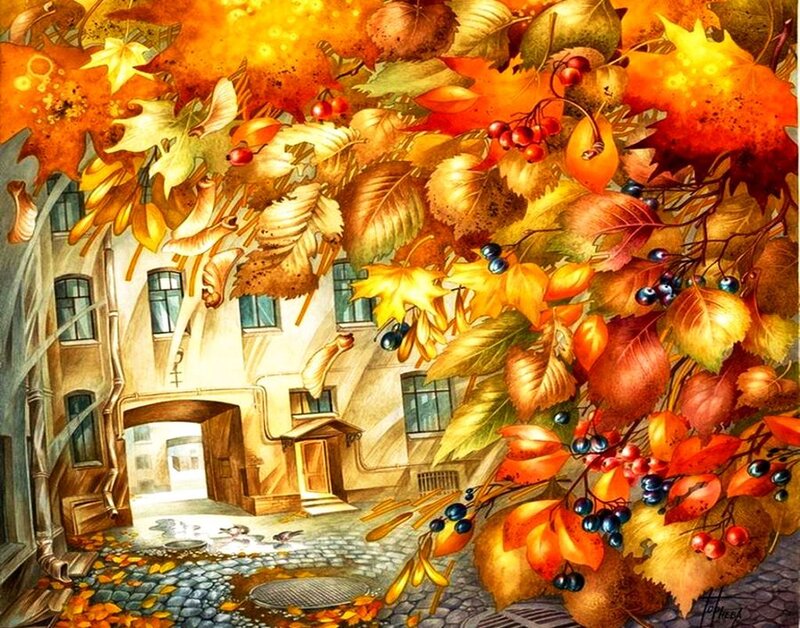 Autumn Leaves on Alley