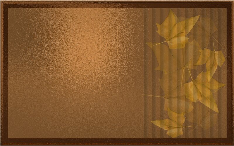 Autumn Leaves on Brown Background