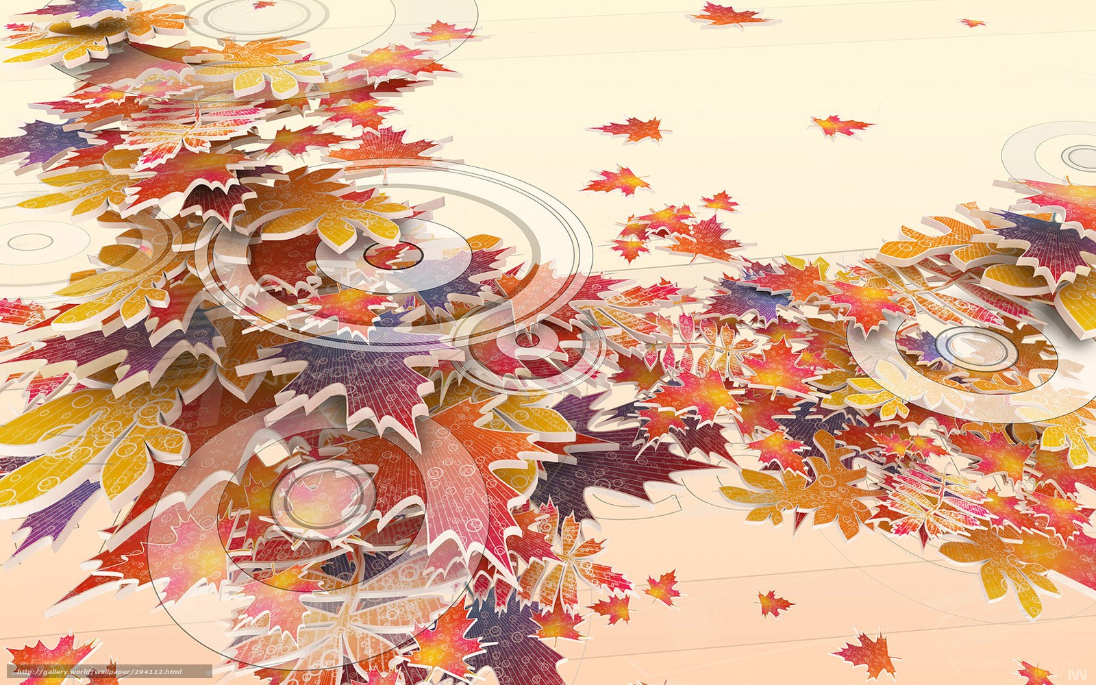 Autumn leaves on digital discs