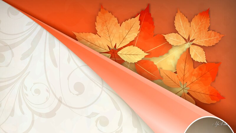Autumn Leaves on Paper — Orange