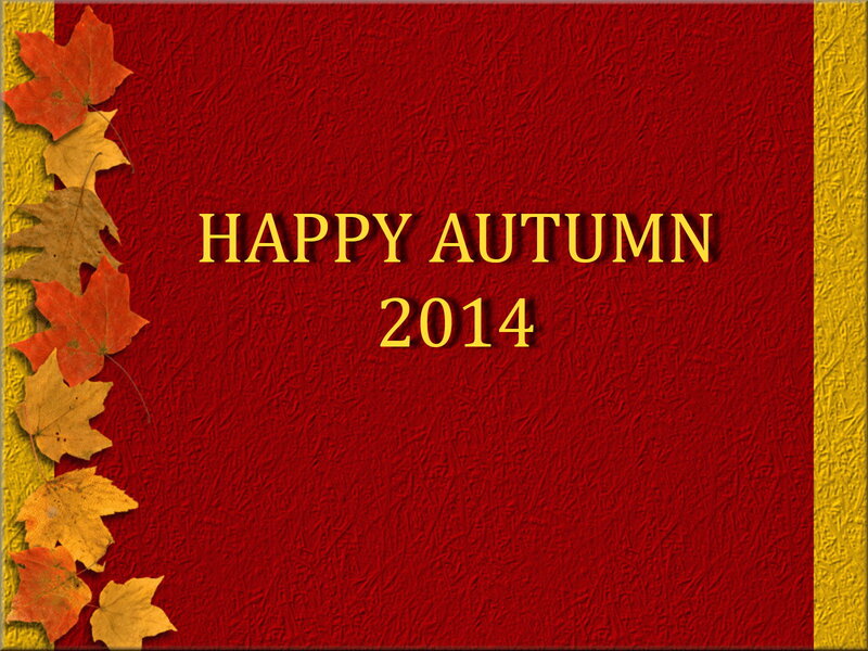 Autumn Leaves on Red Background — Festive