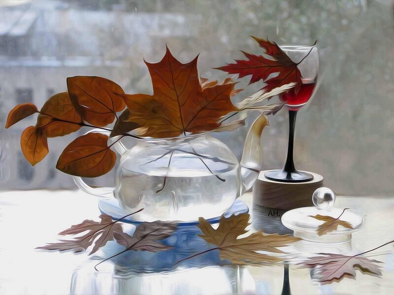 Autumn Leaves on Table