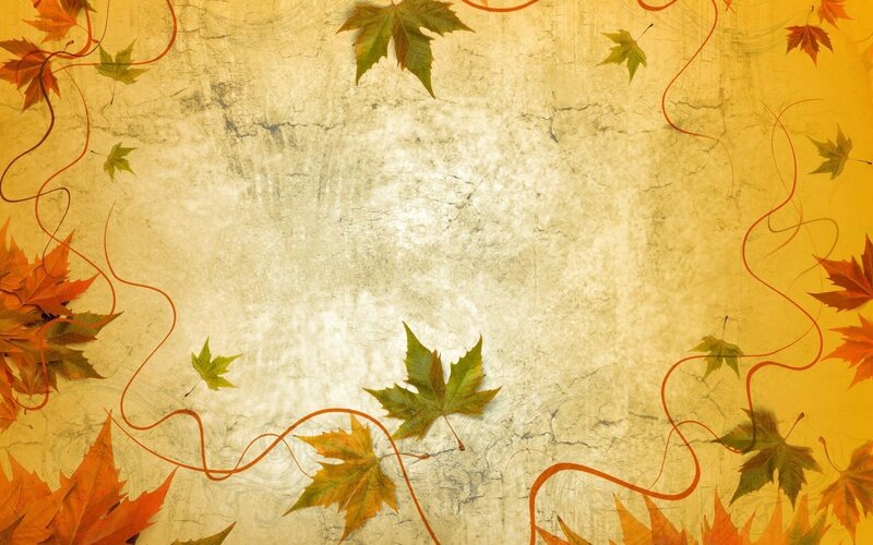 Autumn Leaves on Textured Background — Yellow