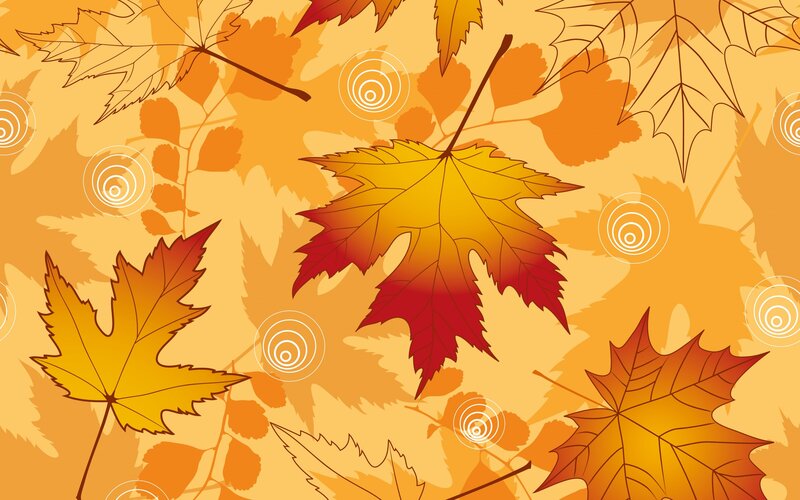 Autumn Leaves Pattern — Orange