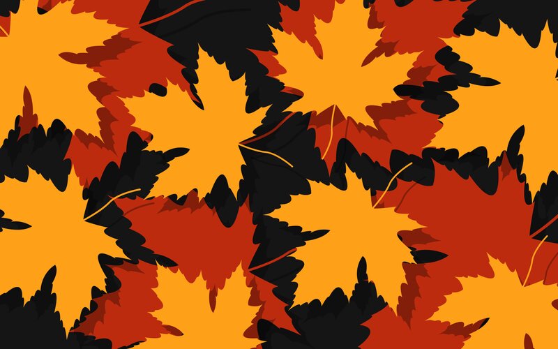 Autumn Leaves Pattern — Orange, Vibrant