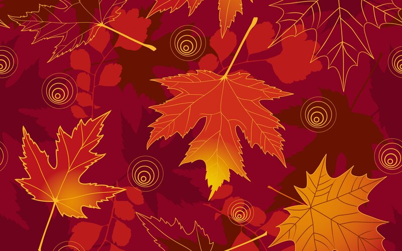 Autumn Leaves Pattern — Red, Warm