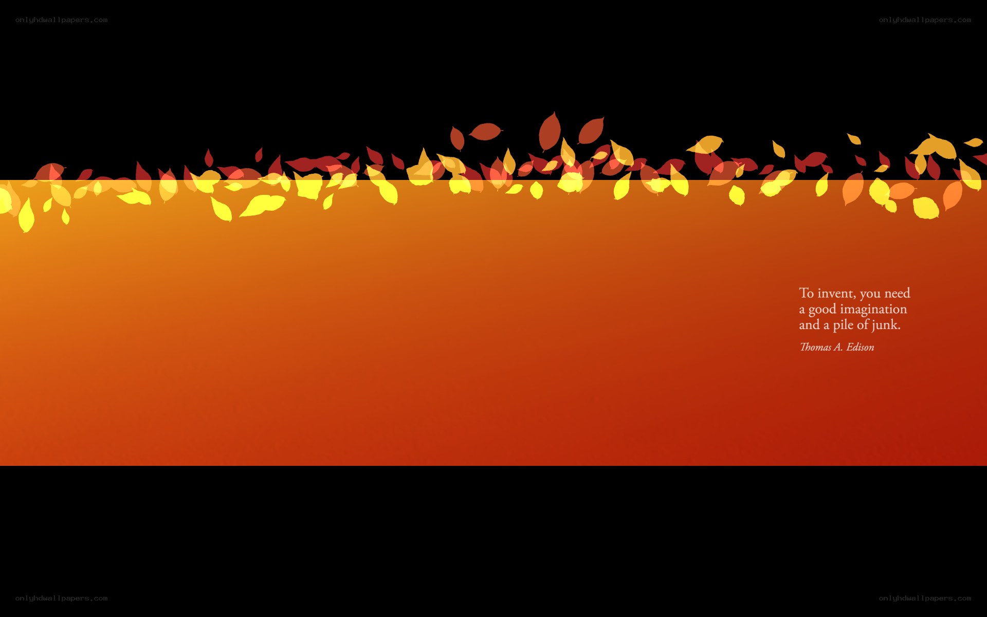 autumn leaves with quote