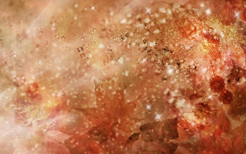 autumn leaves with sparkles