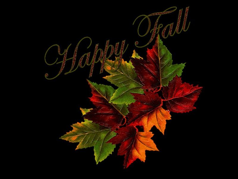 Autumn Leaves with Text — Red