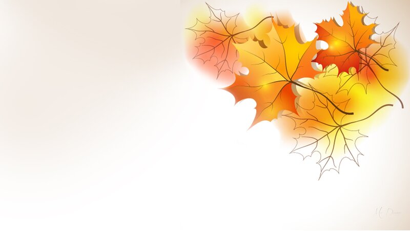Autumn Maple Leaves — Orange, Calm, Digital Art, Outline