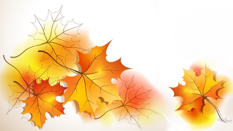Autumn Maple Leaves — Orange, Calm, Digital Art