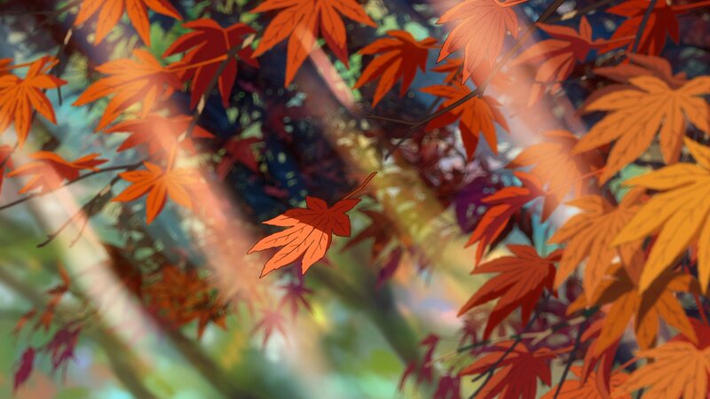 Autumn Maple Leaves — Orange, Serene, Anime