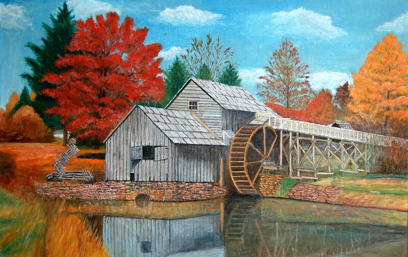 Autumn Mill by the River