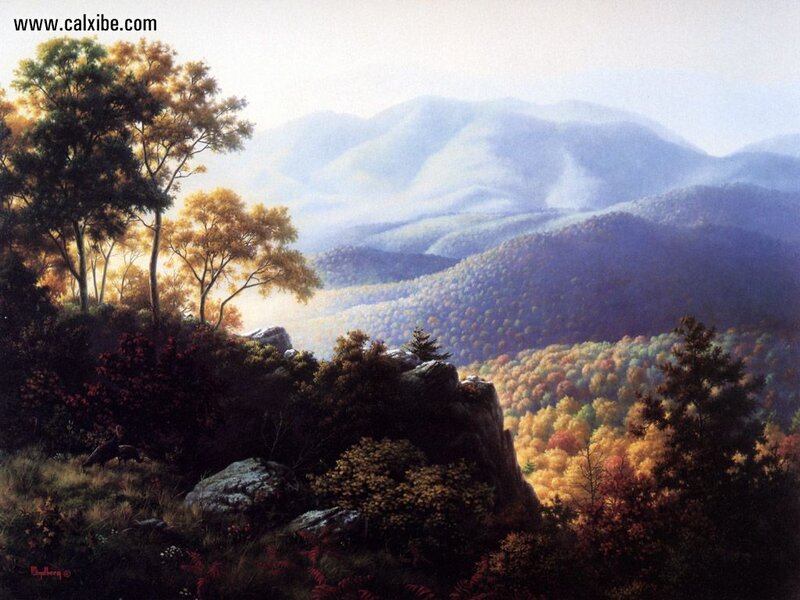 Autumn Mountain Landscape — Green